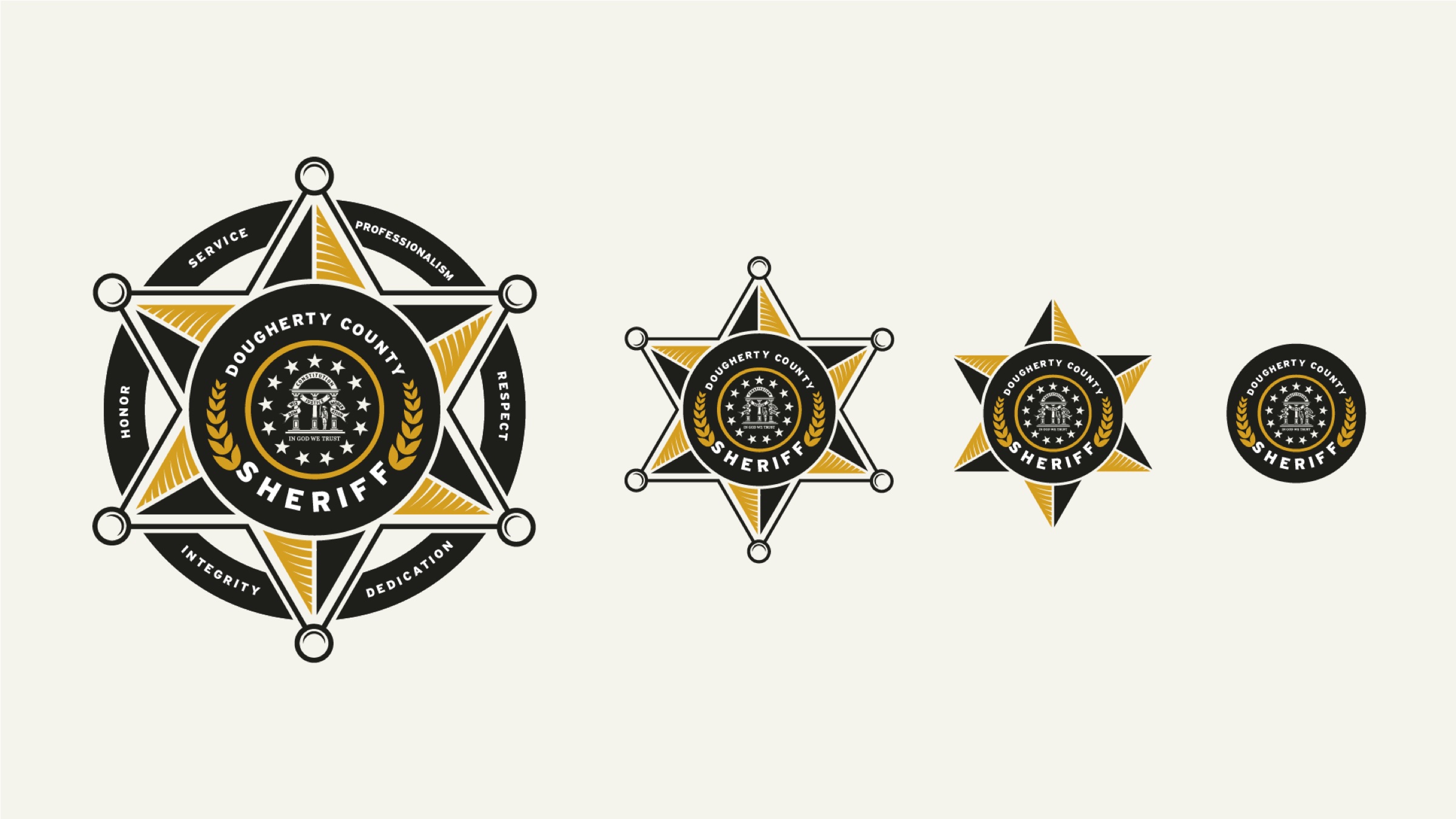 Badge variations and scale comparison