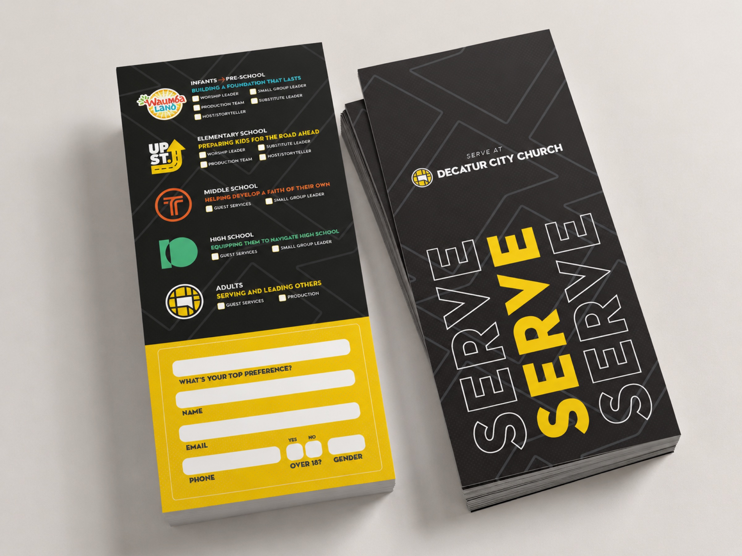 Serve rack card mailer mockup