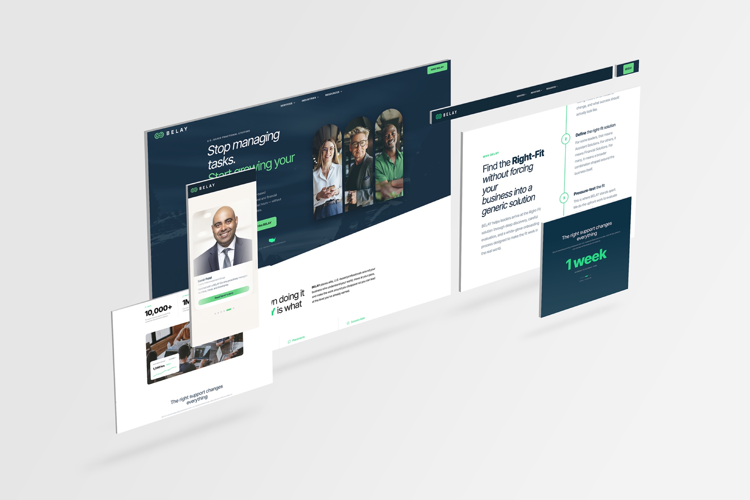 BELAY website mockup